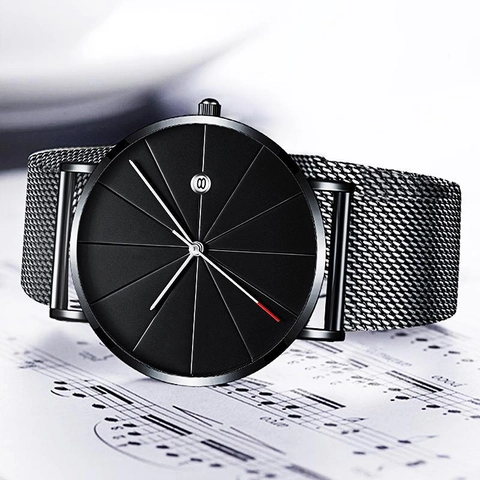 Reloj De Cuarzo Minimalista Pantalla De Fecha Caja De Aleación Malla Acero Inoxidable Correa De Cuero Reloj Casual Unisex