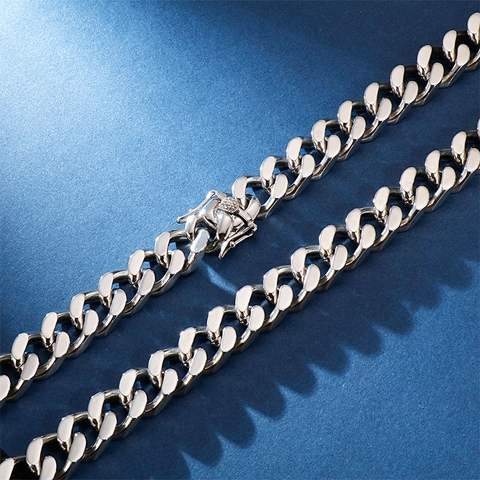 Collana A Catena Cubana Da Uomo In Acciaio Inossidabile 316L Con Chiusura In Strass Gioielli Hip Hop