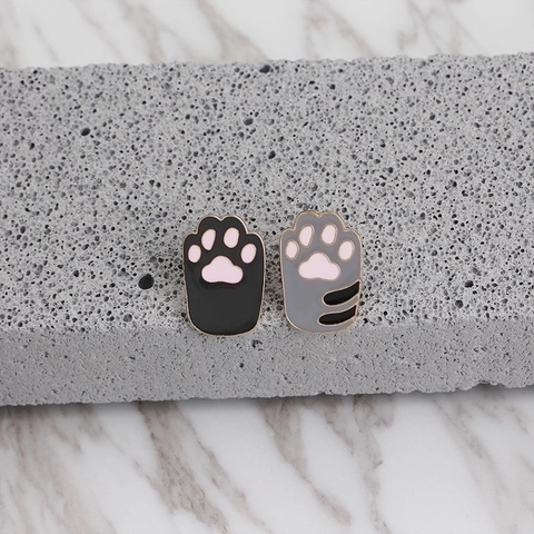 Spille Smaltate Zampa Di Gatto Lega Di Zinco Spilla Animale Cartone Animato Per Vestiti Borse Accessorio Kawaii Regalo Donne Bambini