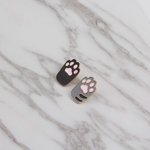 Spille Smaltate Zampa Di Gatto Lega Di Zinco Spilla Animale Cartone Animato Per Vestiti Borse Accessorio Kawaii Regalo Donne Bambini