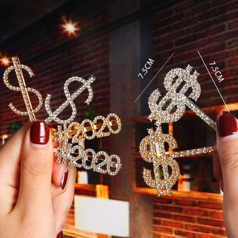 Metal Rhinestone English Letter Hair Clips Shiny Crystal Word Hairpins Fashion Hair Accessories For Women