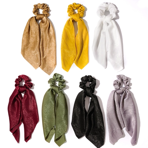 Coleteros De Satén Con Cinta Larga Elásticos Para Coleta Accesorios Elegantes Para El Cabello Para Mujeres Niñas