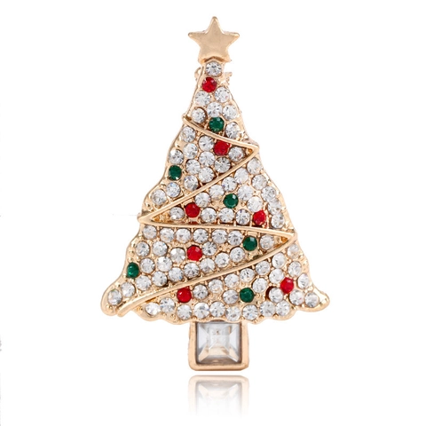Spilla Albero Di Natale Per Donna Vintage Lega Oro Con Strass Colorati Cristallo Scintillante Accessori Per Feste