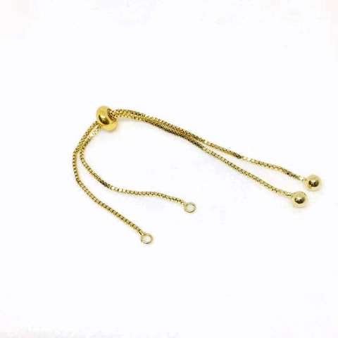 Pulsera De Cadena De Caja De Cobre Ajustable Con Cuenta Deslizante Accesorios Para Hacer Joyas DIY