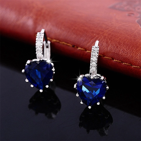 Heart Hoop Earrings Copper AAA Cubic Zirconia Sparkling Romantic Elegant Fashion Jewelry For Women Girls
