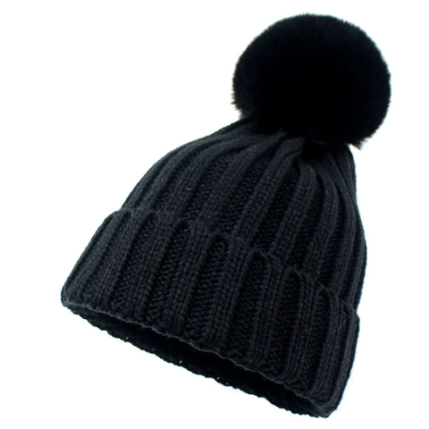 Gorro De Punto Con Pompon Invierno Calido Color Solido Gorro De Calavera Para Mujeres Hombres Niños Padre Hijo