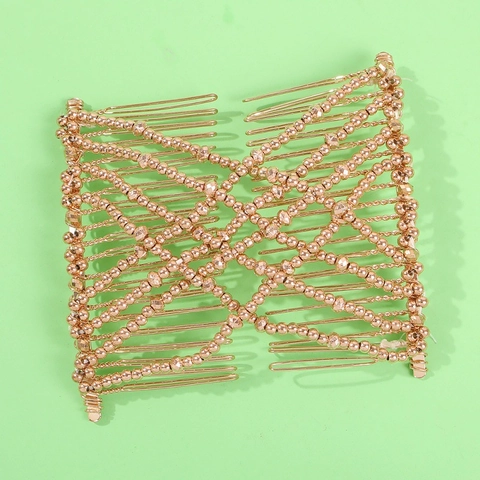 Magic Comb Beaded Elastic Double Hair Comb Hair Styling Clip Alloy Resin Beads For Women DIY Hair Accessories Bohemian