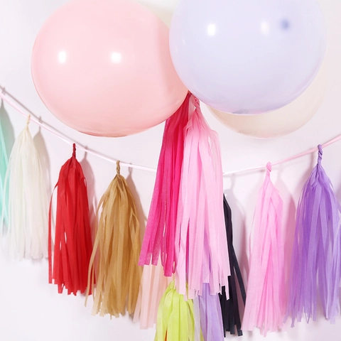 Colorful Tissue Paper Tassel Garland Hanging Banner For Wedding Birthday Party Decoration Festive Celebration Supplies