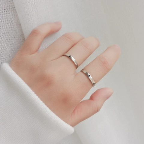 Anello Aperto Minimalista Placcato Argento 925 Per Donna Motivo Sole Luna Anello Regolabile Coppia Migliore Amica Gioielli Regalo