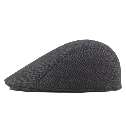 Men's Herringbone Flat Cap Tweed Newsboy Ivy Hat Retro British Style Warm Windproof Outdoor Accessories