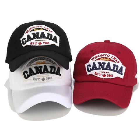 Cappello Da Baseball In Cotone Ricamo Foglia Di Acero Canada Cappellino Da Sole Regolabile Retro Traspirante Outdoor Sportivo