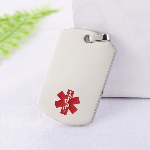 Collar De Alerta Médica Estrella De La Vida 304 Colgante De Identificación De Emergencia De Acero Inoxidable Joyería