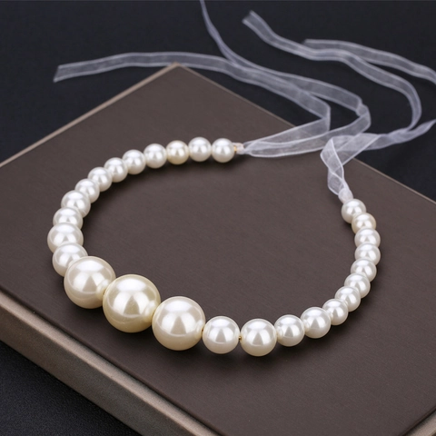 Eleganter Weißer Künstliche Perlen Haarreif Und Haarnadel Schmuck Mit Band Für Braut Hochzeit Floral Haarschmuck Für Frauen Mädchen