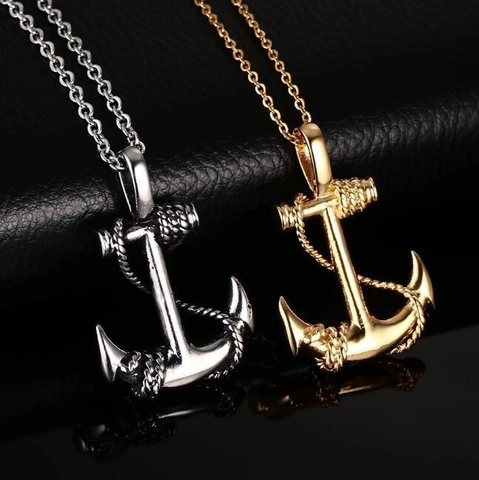 Collier Pendentif Ancre En Acier Inoxydable Style Pirate Nautique Vintage Pour Hommes Et Femmes Bijoux