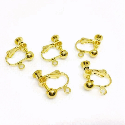 Convertidores Pendientes Ajustables De Tornillo Cobre Metal Clips Accesorios Para Orejas Sin Agujeros DIY Joyería