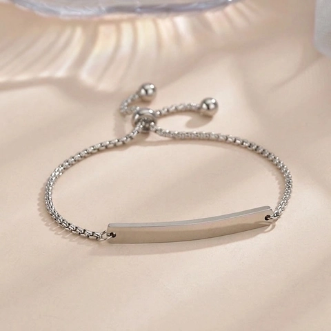 Poliertes Stabarmband Edelstahl Verstellbares Bolo-Box-Kette Minimalistischer Schmuck Für Erwachsene Und Kinder