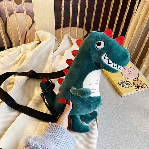 Borsa A Tracolla Dinosauro Peluche Per Bambini Piccola Borsa A Spalla Animale Cartone Animato Morbido