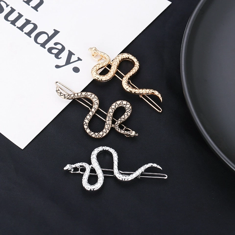 Molletta Per Capelli Serpente Lega Metallica Forma Animale Stile Retro Punk Fermaglio Copricapo Per Donne Ragazze Accessori Di Tendenza