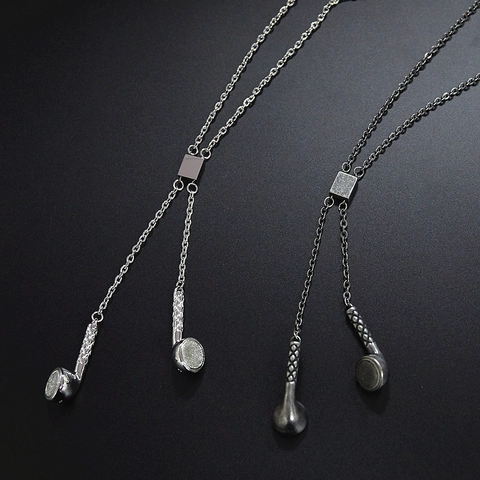 Collar Con Colgante De Auriculares Acero Inoxidable Hip Hop Rock Forma De Audífono Cadena Larga Joyería Hombre Mujer