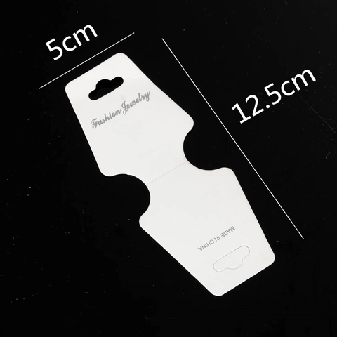 White Paper Jewelry Display Cards For Necklace Bracelet Packaging Folding Hang Tags Fashion Style