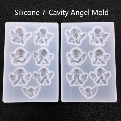 Moule En Silicone Petit Ange Multi Cavités DIY Résine Artisanat Outil De Cuisson Fabrication De Pendentifs Blanc
