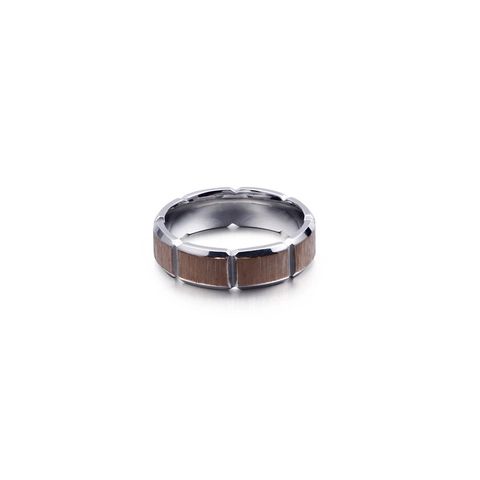 Anello A Fascia Geometrico Acciaio Inossidabile 316L Spazzolato Stile Industriale Gioielli Per Uomini Donne Unisex Bicolore