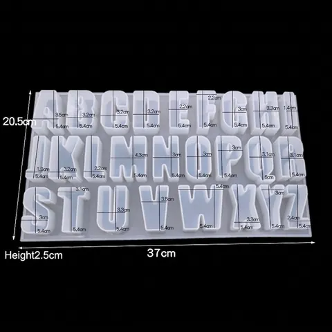 Capital Alphabet Silicone Mold For Resin Casting Epoxy DIY Crafting Mirror Surface Letters Flexible Durable