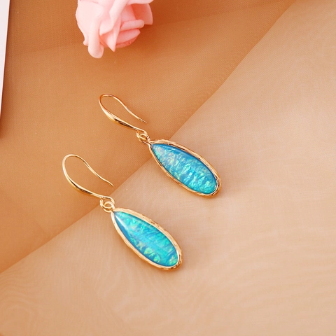 Tropfen Ohrhaken Ohrringe Vintage Boho Naturhalbedelstein Legierung Vergoldet Modeschmuck Für Damen