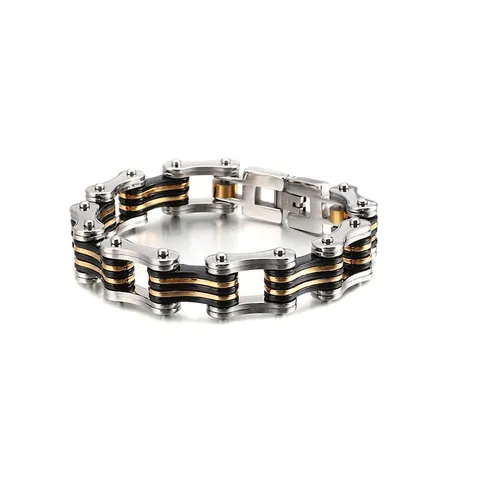 Pulsera De Cadena De Motocicleta De Acero Inoxidable Para Hombre Estilo Punk Industrial Pesado Joyería De Muñeca Mecánica