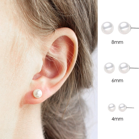 Boucles D'oreilles Puces Künstliche Perle D'imitation Avec Tige En Acier Inoxydable 316L Pour Femmes Hypoallergénique Élégant