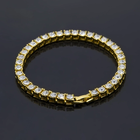 Hip Hop Tennis Bracelet Alloy Rhinestone Sparkling Full Row Jewelry Fashion Men Women