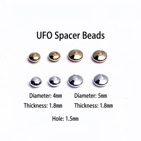 Copper Spacer Beads Flying Saucer Shape 14K Gold Plated Long Lasting Color DIY Jewelry Making Accessories