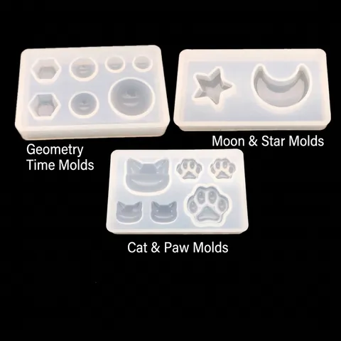 DIY Silikonharzformen Für Schmuckherstellung Katzenpfote Mond Stern Geometrie Formen Transparente Bastelwerkzeuge