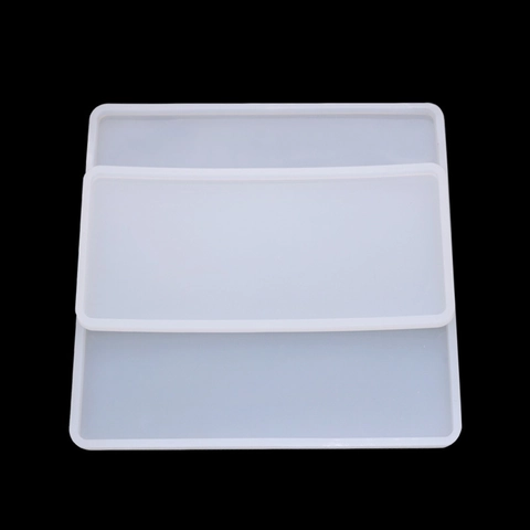 Silicone Mold DIY Resin Casting High Mirror Surface Rectangle Square For Crafting Jewelry Making Tabletop Display