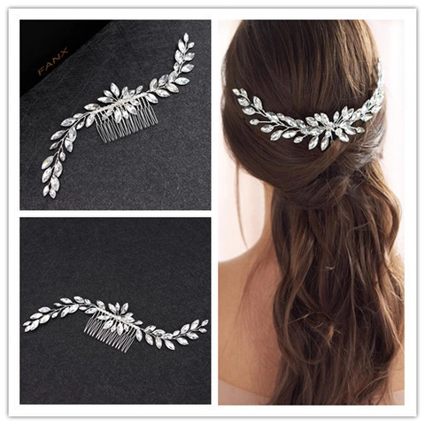 Pettine Per Capelli Da Sposa Elegante Con Strass In Vetro Navette E Design A Vite In Lega Per Matrimonio Festa Ballo