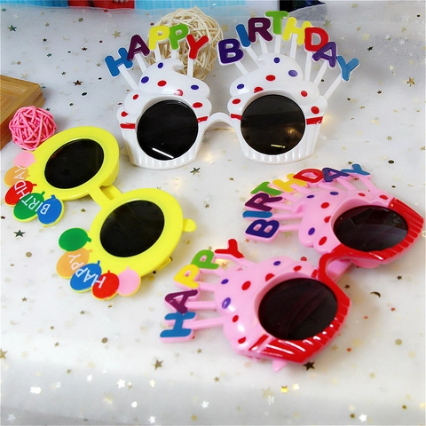 Funny Birthday Party Glasses Novelty Cake Balloon Shape Sunglasses Photo Booth Props For Kids Adults Selfie Decoration