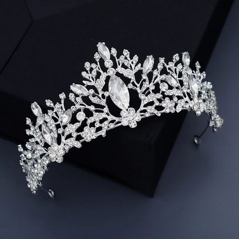 Barocco Diadema Corona Lega Rhinestone Cristallo Per Sposa Matrimonio Festa Di Compleanno Retro Lusso Accessori Per Capelli Donna