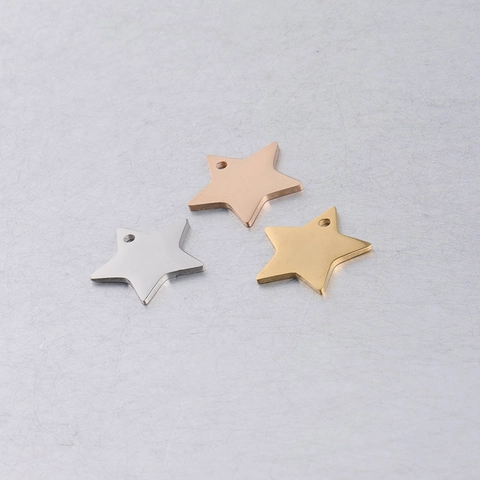 Star Pendants 304 Stainless Steel Mirror Polished Five Pointed Star Charms For DIY Necklace Bracelet Jewelry Making