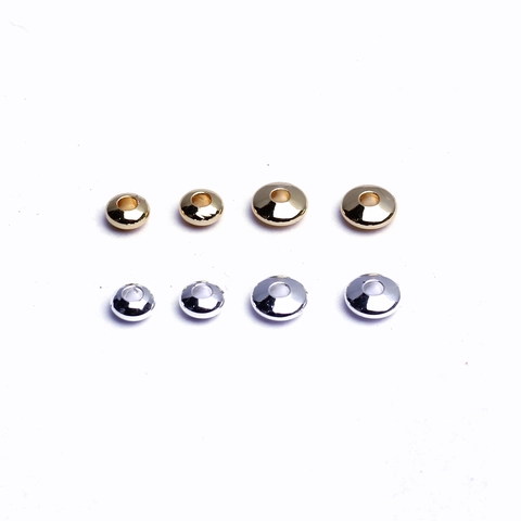 Copper Spacer Beads Flying Saucer Shape 14K Gold Plated Long Lasting Color DIY Jewelry Making Accessories