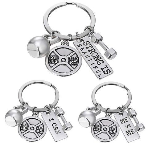 Fitness Schlüsselanhänger Mit Hantel Langhantel Kettlebell Anhängern Zinklegierung Gym Motivation Geschenk Für Sportler