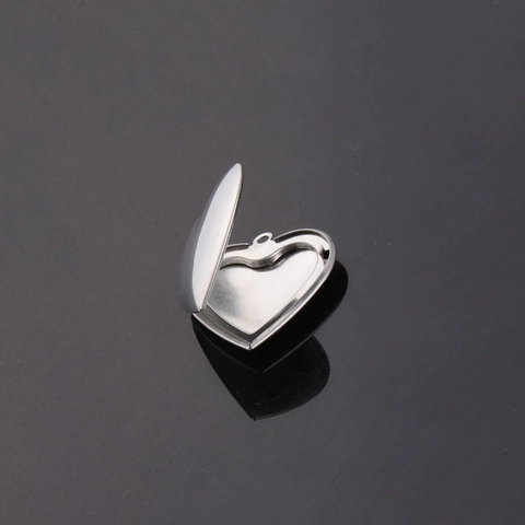 Stainless Steel Heart Locket Pendant Mirror Polished Openable Photo Holder DIY Jewelry Making Gift For Women