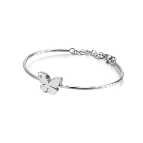 Bracciale A Farfalla In Acciaio Inossidabile Con Intarsio Di Zircone Catena Di Estensione Regolabile Gioielli Minimalisti Eleganti Da Donna