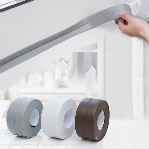 Ruban D'étanchéité Imperméable Anti-moisissure PVC Auto-adhésif Bande D'étanchéité Pour Évier De Cuisine Salle De Bain Coin