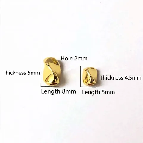 Gedrehte Perlen Dreieckig Vergoldet Kupfer Zwischenperlen Für Schmuckherstellung DIY Handgefertigte Armband Halskette Handwerk