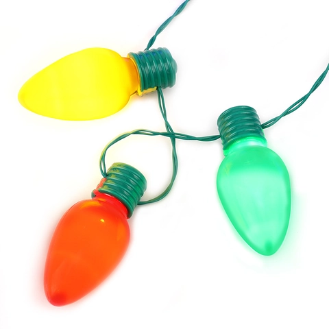 Collana con Lampadine LED di Natale Colorata in Plastica Stringa di Grandi Lampadine per Festival Festa Unisex Decorazione del Costume