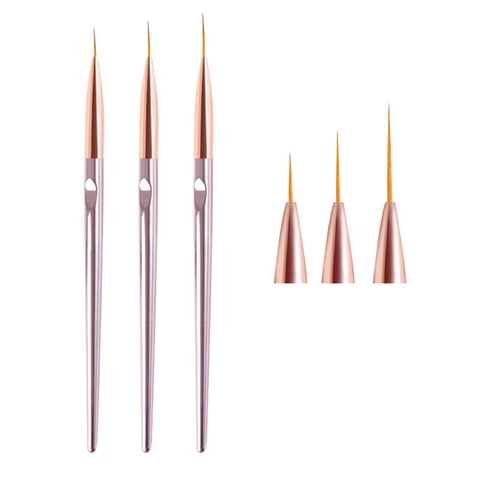 Επαγγελματικά Πινέλα Nail Art Liner Στυλό Ζωγραφικής Με Πολύ Λεπτή Μύτη Μεταλλική Λαβή Rose Gold Εργαλεία Μανικιούρ
