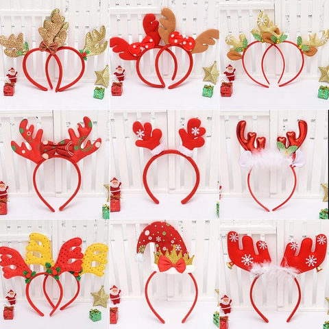 Weihnachts Haarreif Rentiergeweih Leuchtende LED Pailletten Plüsch Haarschmuck Für Party Dekoration Feiertag Cosplay