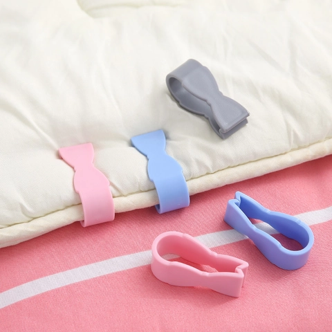 Clips Para Funda De Edredón Lazo Sujetadores Sin Agujas Antideslizantes Pinzas Para Sábanas Accesorios Decorativos De Cama