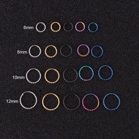Gedraaide Piercing Ring Oorbellen Roestvrij Staal Scharnier Naadloze Ring Lichaamssieraden Minimalistisch Voor Dames Heren