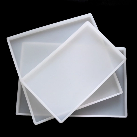 Grand Moule En Silicone Carré Rectangulaire Pour Coulée De Résine DIY Épaissi Surface Miroir Translucide Plateau Bureau